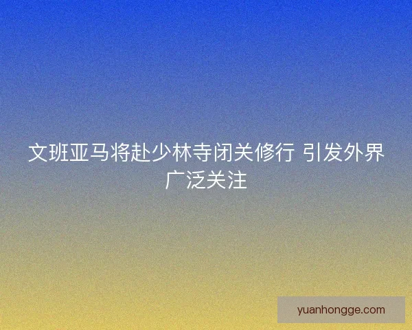 文班亚马将赴少林寺闭关修行 引发外界广泛关注 文班亚马将赴少林寺闭关修行 引发外界广泛关注